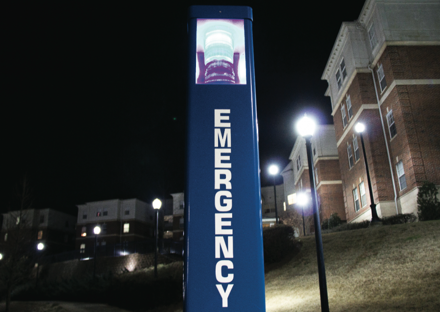 The University of Alabama maintains more than 130 blue safety phones around campus