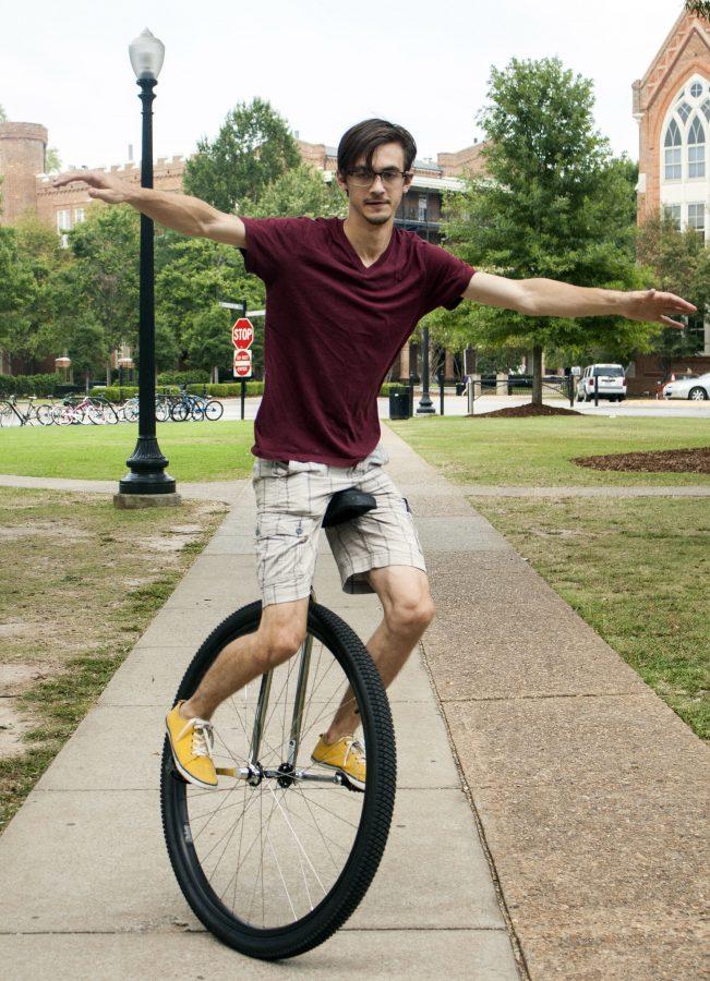 No handlebars: Student gains recognition as campus Unicycle Guy