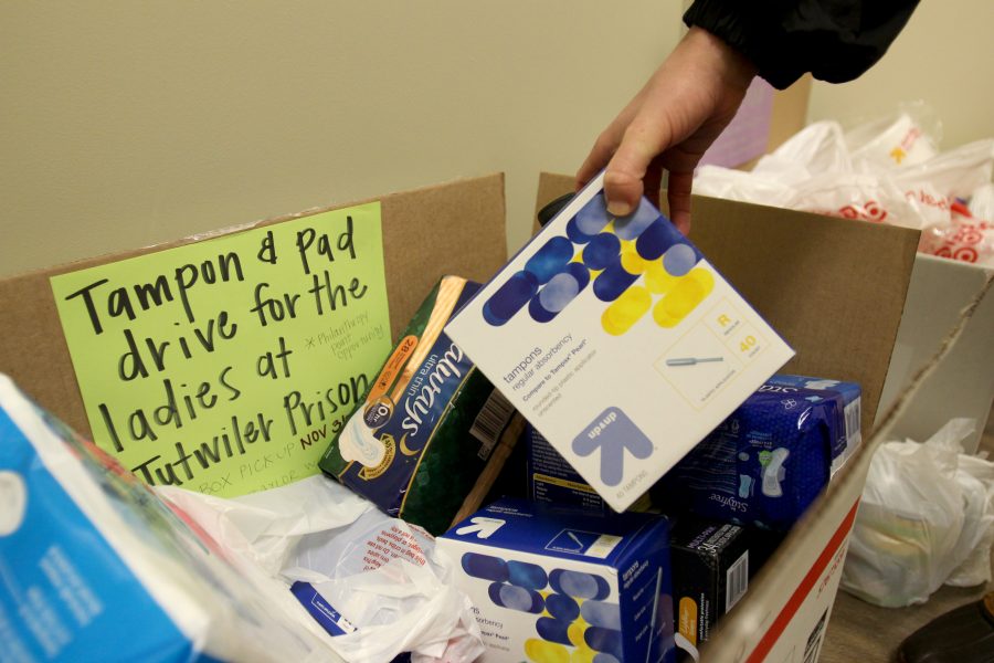 Feminist Caucus holds pad and tampon donation drive for women's prison