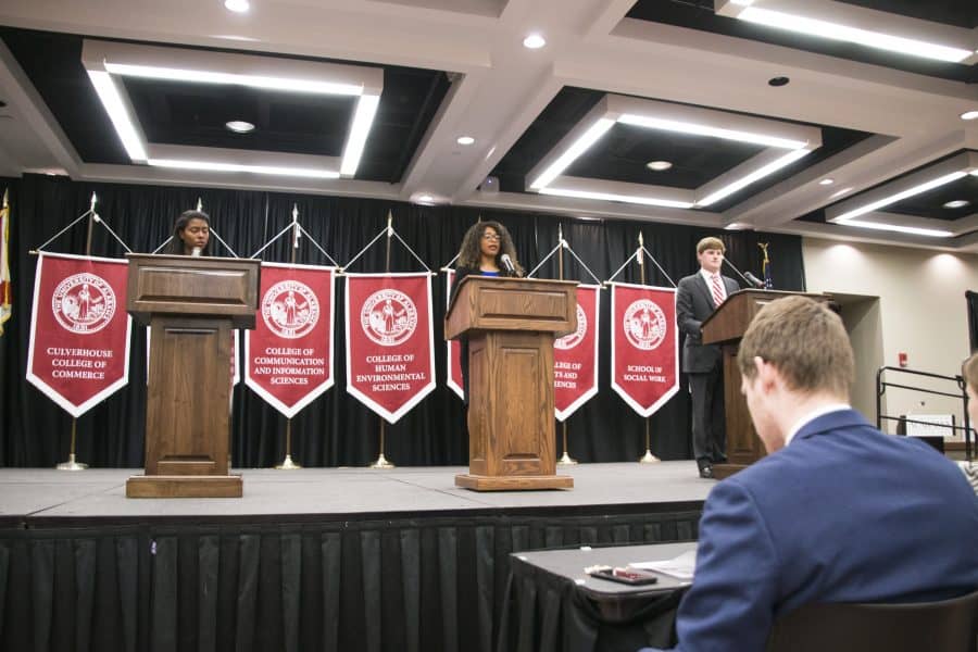 SGA presidential candidates debate how to make the best campus
