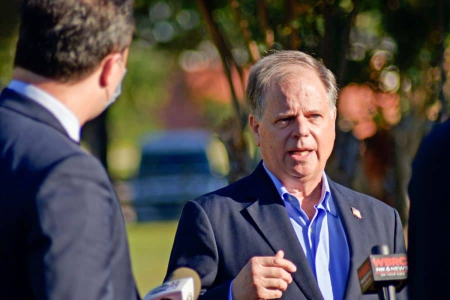 Doug Jones talks FAFSA, voter protections ahead of Election Day