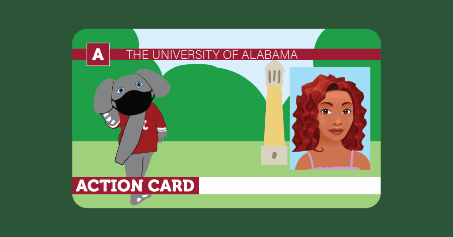 The University of Alabama. Action Card.